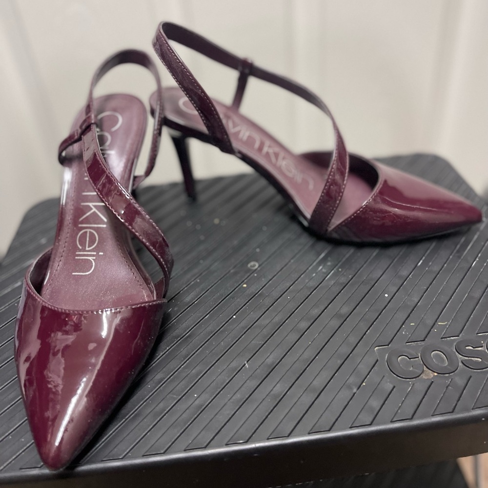 Calvin Klein Maroon Strappy Heels